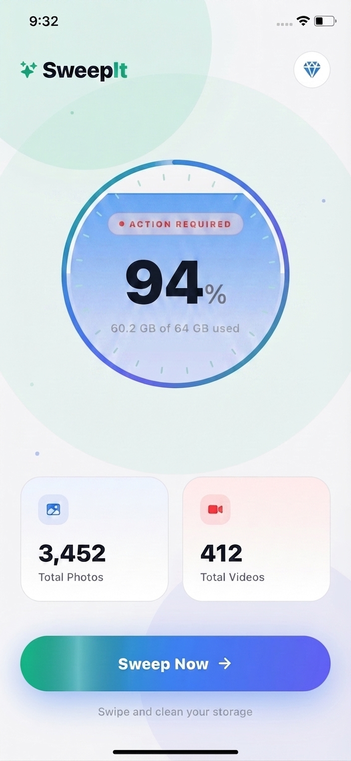 SweepIt App Interface